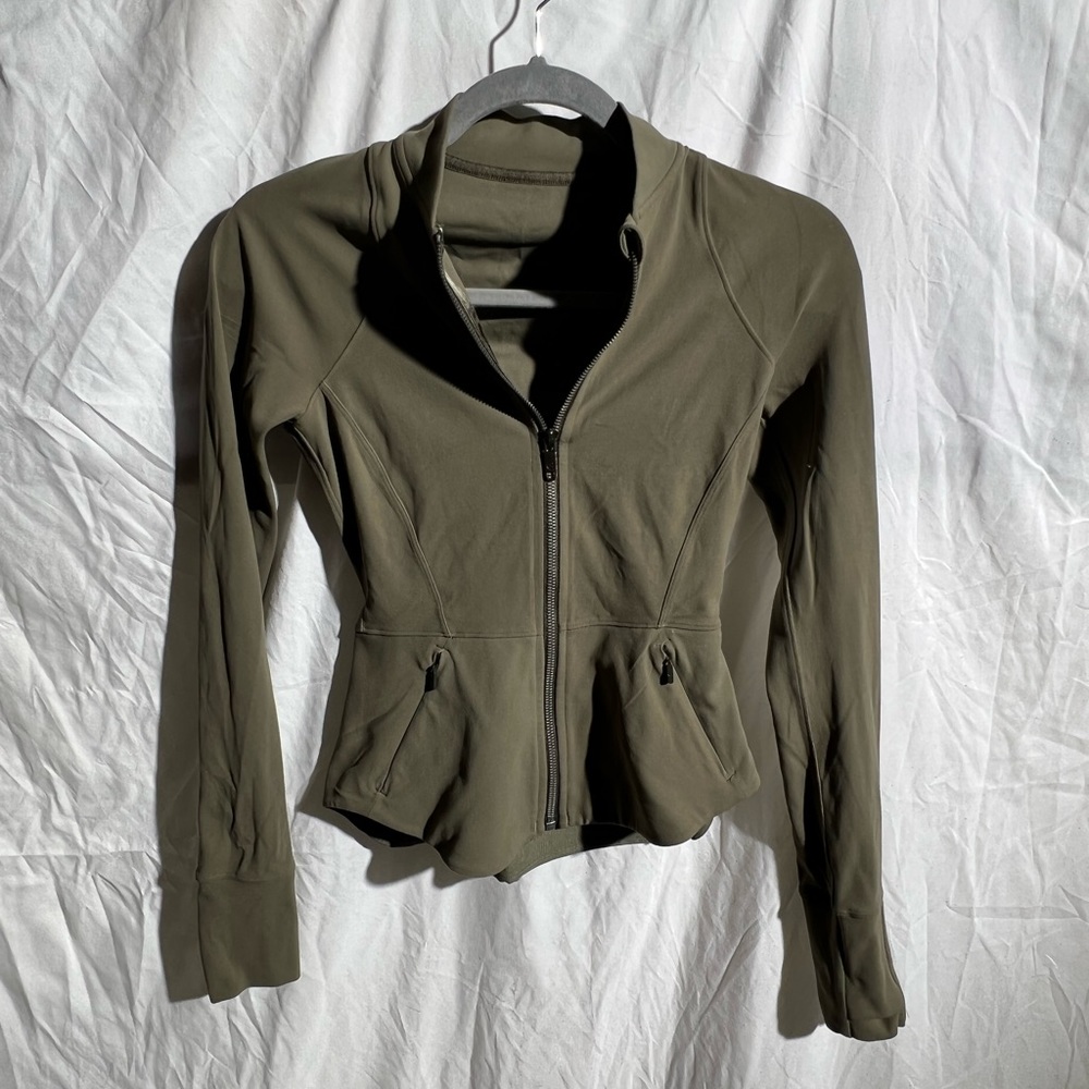 Olive green Lululemon zip up jacket XXS